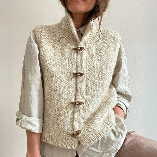 ISLA – Elegant Wool Button-Up Cardigan